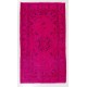 Fuchsia Pink Overdyed Rug, Vintage Handmade Carpet from Turkey. 4 x 6.9 Ft (122 x 210 cm)