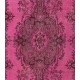 Pink Overdyed Vintage Handmade Anatolian Accent Rug for Contempoarary Interiors. 4 x 7 Ft (122 x 213 cm)