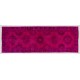 Fuchsia Pink Overdyed Runner Rug, Vintage Handmade Corridor Carpet from Sille, Turkey. 4.2 x 12 Ft (125 x 365 cm)