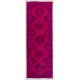 Fuchsia Pink Overdyed Runner Rug, Vintage Handmade Corridor Carpet from Sille, Turkey. 4.2 x 12 Ft (125 x 365 cm)