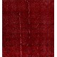 Distressed Red Overdyed Rug, 1960s Hand-Knotted Central Anatolian Carpet. 4.7 x 6.6 Ft (142 x 200 cm)