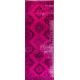 Fuchsia Pink Overdyed Runner Rug, Vintage Handmade Corridor Carpet from Sille, Turkey. 4.9 x 13.3 Ft (147 x 404 cm)