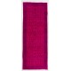 Fuchsia Pink Overdyed Turkish Runner Rug, Floral Pattern Vintage Handmade Corridor Carpet. 5 x 13 Ft (150 x 396 cm)