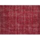 Distressed Red Overdyed Rug, 1960s Hand-Knotted Central Anatolian Carpet. 5.6 x 9 Ft (168 x 275 cm)