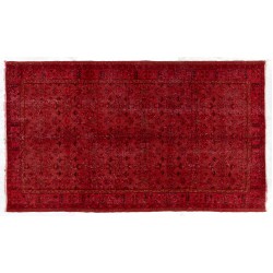 Red Overdyed Rug, 1960s Hand-Knotted Central Anatolian Carpet. 5.6 x 9.2 Ft (170 x 278 cm)