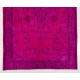 Pink Overdyed Rug, Vintage Handmade Carpet from Turkey. 5.7 x 9.3 Ft (171 x 283 cm)