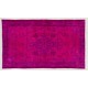 Pink Overdyed Rug, Vintage Handmade Carpet from Turkey. 5.7 x 9.3 Ft (171 x 283 cm)