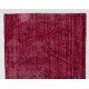 Distressed Red Overdyed Rug, 1960s Hand-Knotted Central Anatolian Carpet. 5.8 x 9.6 Ft (174 x 290 cm)