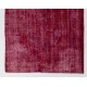 Distressed Red Overdyed Rug, 1960s Hand-Knotted Central Anatolian Carpet. 5.8 x 9.6 Ft (174 x 290 cm)