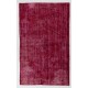 Distressed Red Overdyed Rug, 1960s Hand-Knotted Central Anatolian Carpet. 5.8 x 9.6 Ft (174 x 290 cm)