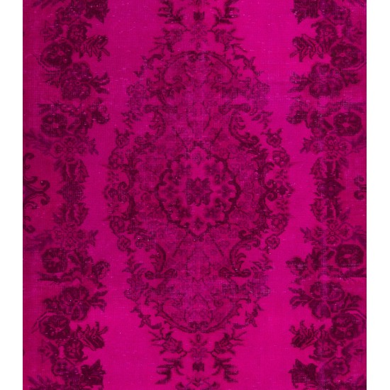 Pink Overdyed Rug, Vintage Handmade Carpet from Turkey. 6 x 9.8 Ft (180 x 297 cm)