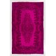 Pink Overdyed Rug, Vintage Handmade Carpet from Turkey. 6 x 9.8 Ft (180 x 297 cm)