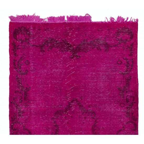 Pink Overdyed Rug, Vintage Handmade Carpet from Turkey. 6 x 10.4 Ft (182 x 315 cm)