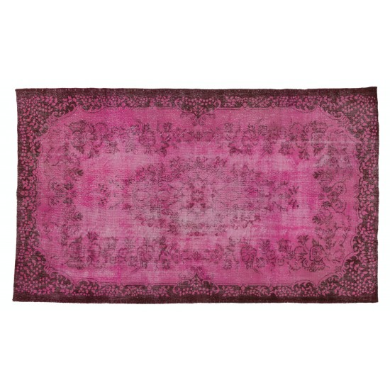 Pink Overdyed Rug, Vintage Handmade Carpet from Turkey. 6 x 10.2 Ft (183 x 308 cm)