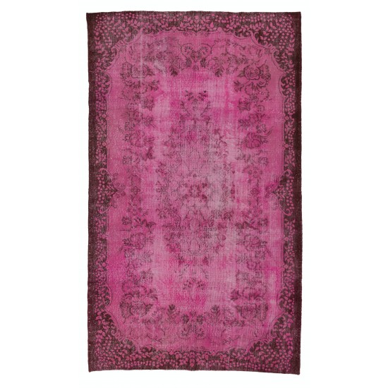 Pink Overdyed Rug, Vintage Handmade Carpet from Turkey. 6 x 10.2 Ft (183 x 308 cm)
