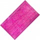 Fuchsia Pink Overdyed Rug with Floral Design, Vintage Handmade Carpet from Turkey. 6 x 9.5 Ft (184 x 287 cm)