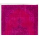 Fuchsia Pink Overdyed Rug, Vintage Handmade Carpet from Turkey. 6 x 10.3 Ft (184 x 313 cm)