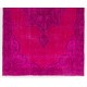 Fuchsia Pink Overdyed Rug, Vintage Handmade Carpet from Turkey. 6 x 10.3 Ft (184 x 313 cm)