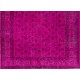 Fuchsia Pink Overdyed Rug, Vintage Handmade Carpet from Turkey. 6.3 x 9.2 Ft (191 x 280 cm)