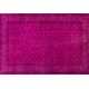 Fuchsia Pink Overdyed Rug, Vintage Handmade Carpet from Turkey. 6.3 x 9.2 Ft (191 x 280 cm)