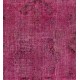 Pink Overdyed Carpet, Hand-Knotted Vintage Area Rug from Turkey. 6.4 x 10 Ft (193 x 307 cm)