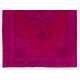 Pink Overdyed Carpet, Hand-Knotted Vintage Area Rug from Turkey. 6.4 x 10 Ft (194 x 304 cm)