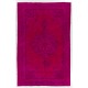Pink Overdyed Carpet, Hand-Knotted Vintage Area Rug from Turkey. 6.4 x 10 Ft (194 x 304 cm)