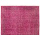 Pink Overdyed Carpet, Hand-Knotted Vintage Area Rug from Turkey. 6.7 x 9.7 Ft (204 x 294 cm)