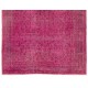 Pink Overdyed Carpet, Hand-Knotted Vintage Area Rug from Turkey. 6.7 x 9.7 Ft (204 x 294 cm)