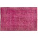 Pink Overdyed Carpet, Hand-Knotted Vintage Area Rug from Turkey. 6.7 x 9.7 Ft (204 x 294 cm)