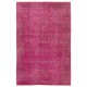 Pink Overdyed Carpet, Hand-Knotted Vintage Area Rug from Turkey. 6.7 x 9.7 Ft (204 x 294 cm)