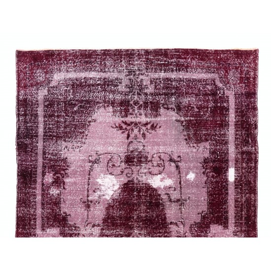 Red Overdyed Area Rug, 1960s Hand-Knotted Central Anatolian Carpet. 6.9 x 10.7 Ft (208 x 325 cm)