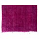 Fuchsia Pink Overdyed Rug, Vintage Handmade Carpet from Turkey. 7 x 10.4 Ft (213 x 315 cm)