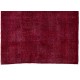 Burgundy Red Overdyed Area Rug, 1960s Hand-Knotted Central Anatolian Carpet. 7.4 x 10 Ft (223 x 302 cm)