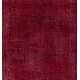 Burgundy Red Overdyed Area Rug, 1960s Hand-Knotted Central Anatolian Carpet. 7.4 x 10 Ft (223 x 302 cm)
