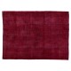 Burgundy Red Overdyed Area Rug, 1960s Hand-Knotted Central Anatolian Carpet. 7.4 x 10 Ft (223 x 302 cm)