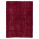 Burgundy Red Overdyed Area Rug, 1960s Hand-Knotted Central Anatolian Carpet. 7.4 x 10 Ft (223 x 302 cm)