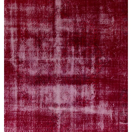 Red Overdyed Area Rug, Large 1960s Hand-Knotted Central Anatolian Carpet. 8.4 x 12.8 Ft (255 x 390 cm)