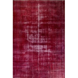 Red Overdyed Area Rug, Large 1960s Hand-Knotted Central Anatolian Carpet. 8.4 x 12.8 Ft (255 x 390 cm)