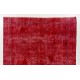 Burgundy Red Overdyed Area Rug with Solid Design, 1960s Hand-Knotted Central Anatolian Carpet. 8.6 x 11 Ft (262 x 337 cm)