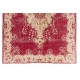 Authentic Vintage Turkish Area Rug. Fine Hand-Knotted Wool Carpet in Cherry Red. 8.9 x 12.3 Ft (270 x 373 cm)