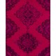 Pink Overdyed Runner Rug, Mid-Century Handmade Corridor Carpet from Turkey. 3.3 x 11.4 Ft (98 x 346 cm)