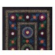 Silk Hand Embroidered Bed Cover, Vintage Suzani Wall Hanging from Uzbekistan. 3.7 x 6.3 Ft (110 x 190 cm)