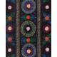 Silk Hand Embroidered Bed Cover, Vintage Suzani Wall Hanging from Uzbekistan. 3.7 x 6.3 Ft (110 x 190 cm)