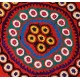 Silk Hand Embroidered Bed Cover, Vintage Suzani Wall Hanging from Uzbekistan. 3.8 x 7.3 Ft (115 x 220 cm)