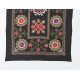 Silk Hand Embroidered Bed Cover, Vintage Suzani Wall Hanging from Uzbekistan. 4 x 6.3 Ft (120 x 190 cm)