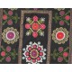 Silk Hand Embroidered Bed Cover, Vintage Suzani Wall Hanging from Uzbekistan. 4 x 6.3 Ft (120 x 190 cm)