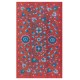 Silk Hand Embroidered Bed Cover, Vintage Suzani Wall Hanging from Uzbekistan. 4.4 x 7 Ft (134 x 214 cm)