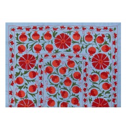 Silk Hand Embroidered Bed Cover, Vintage Suzani Wall Hanging from Uzbekistan. 4.6 x 6.6 Ft (140 x 200 cm)