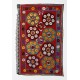 Silk Hand Embroidered Bed Cover, Vintage Suzani Wall Hanging from Uzbekistan. 4.7 x 7.7 Ft (142 x 233 cm)